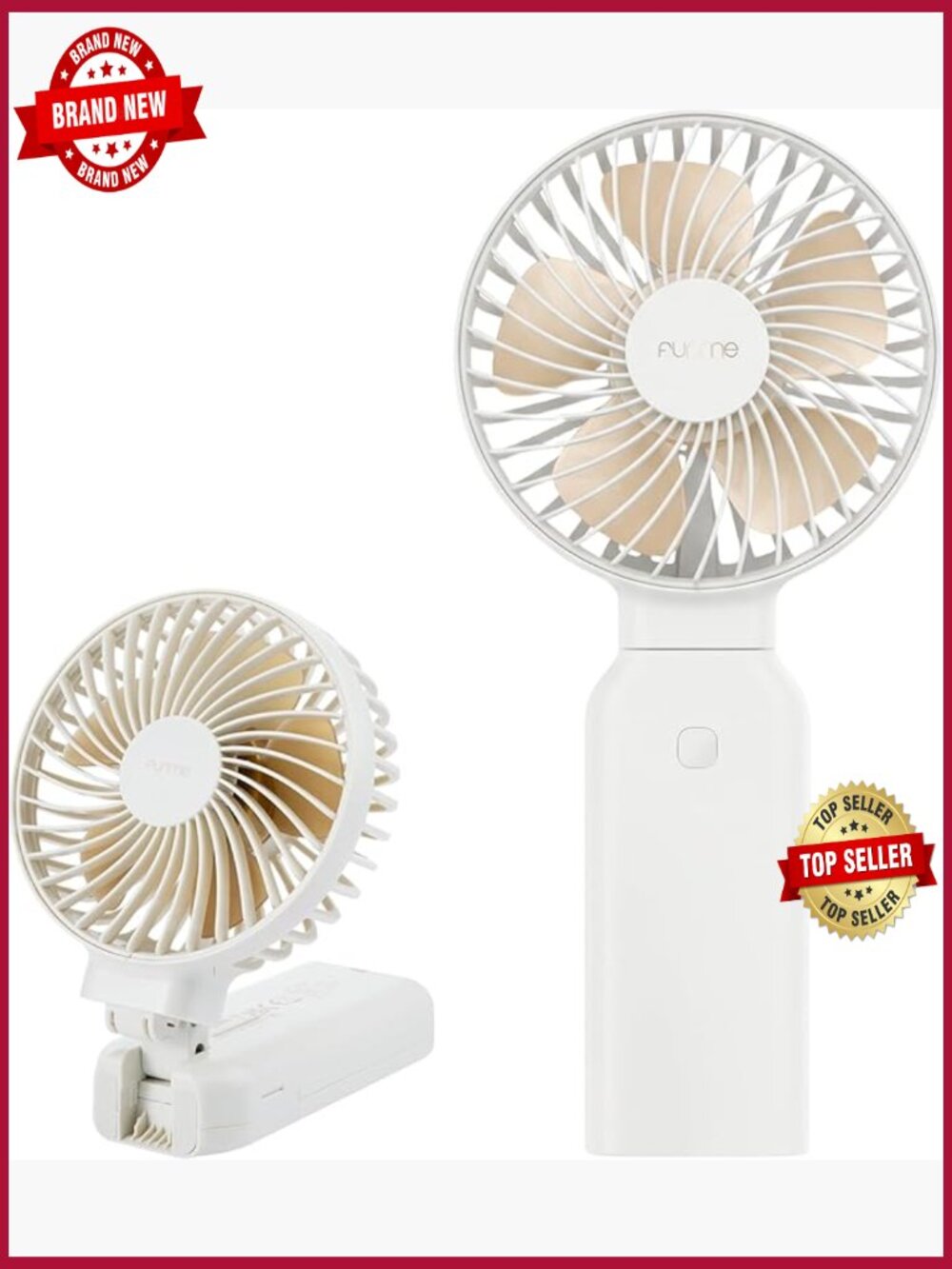 Portable Handheld Fan 10000mAh Rechargeable Power Bank 53H Runtime Foldable
